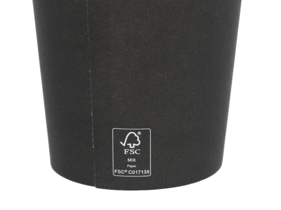Kartonnen koffiebeker 230cc 8oz Ø80mm zwart FSC®Mix