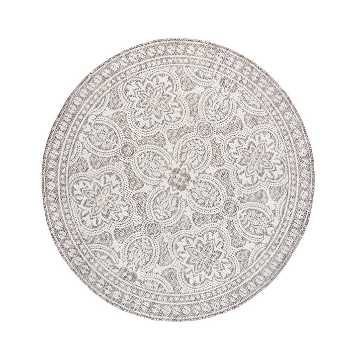 Rond buitenkleed - Summer Oriental lichtgrijs