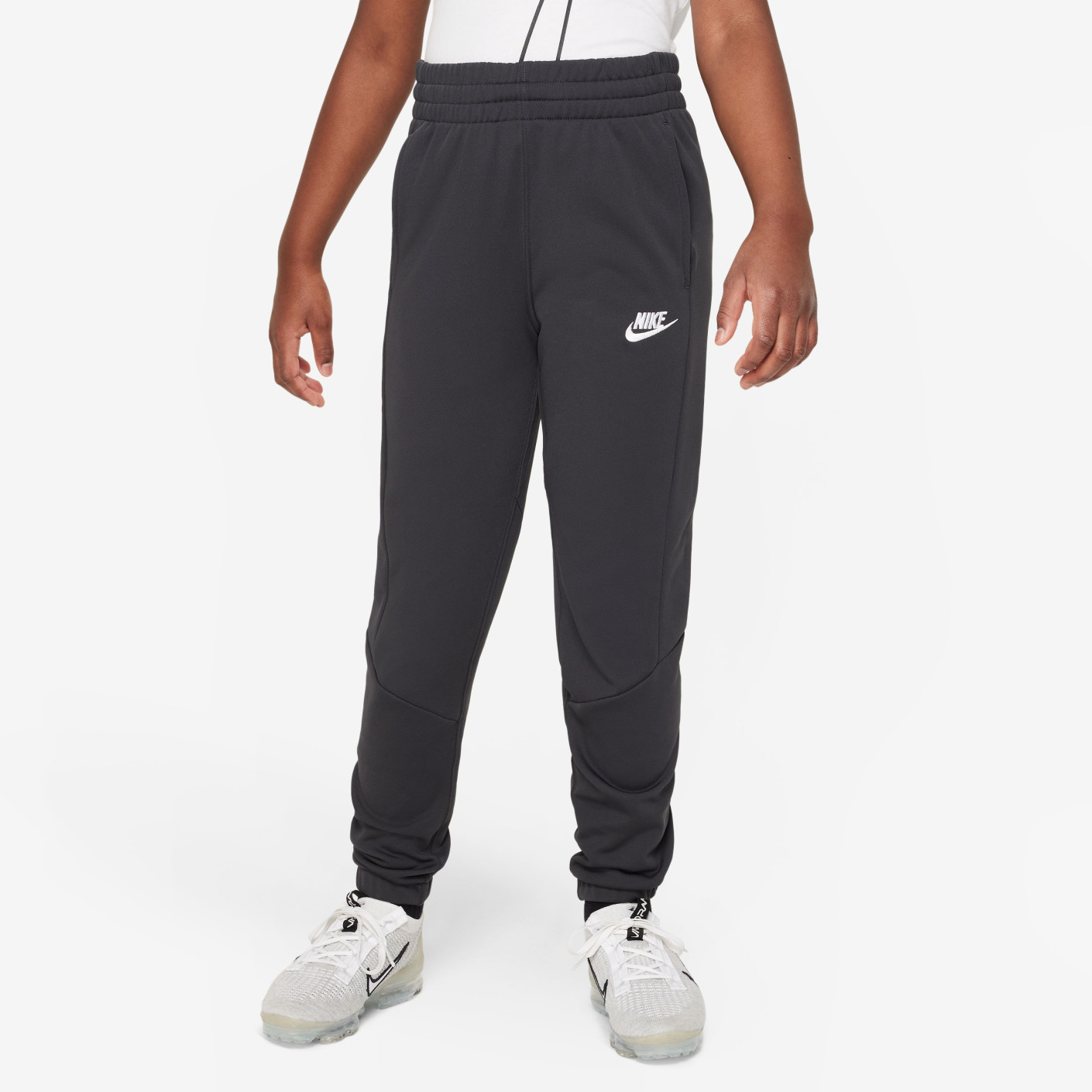 Nike Sportswear Poly Trainingspak Full-Zip Hooded Kids Zwart Grijs Wit