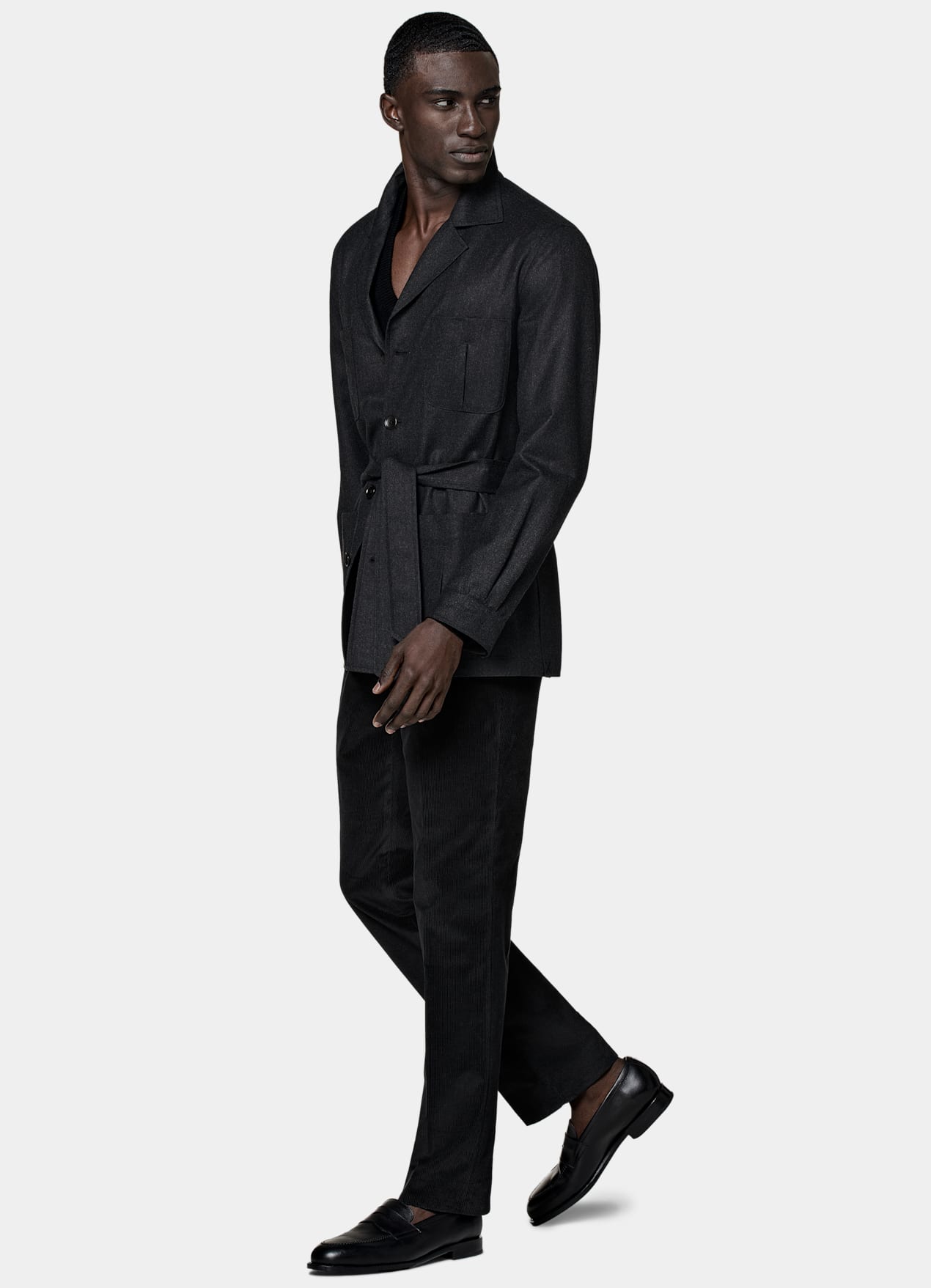 Veste Safari coupe Relaxed gris foncé