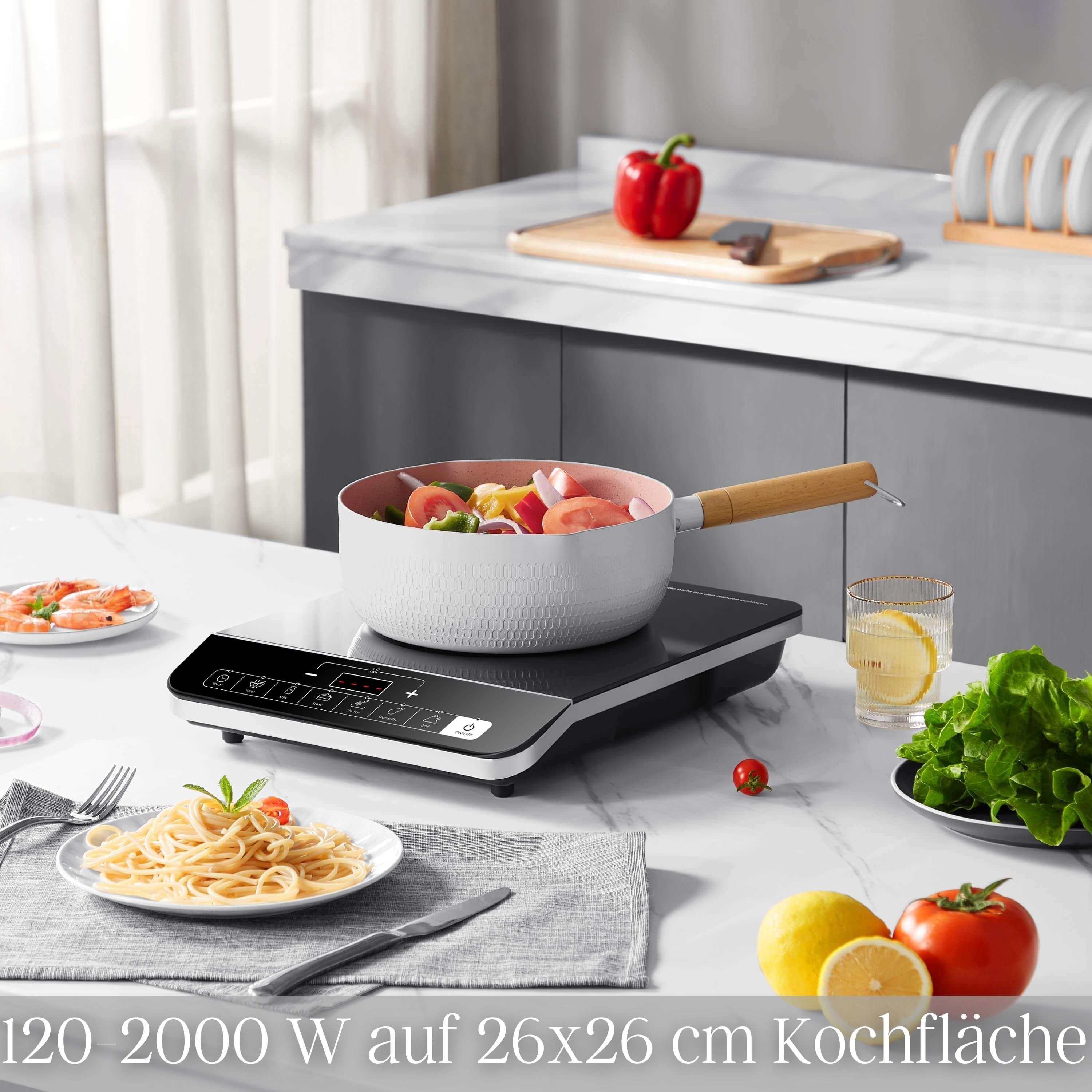 Steinborg Induktionskochfeld mit Automatikprogramme 1 Platte 2000W