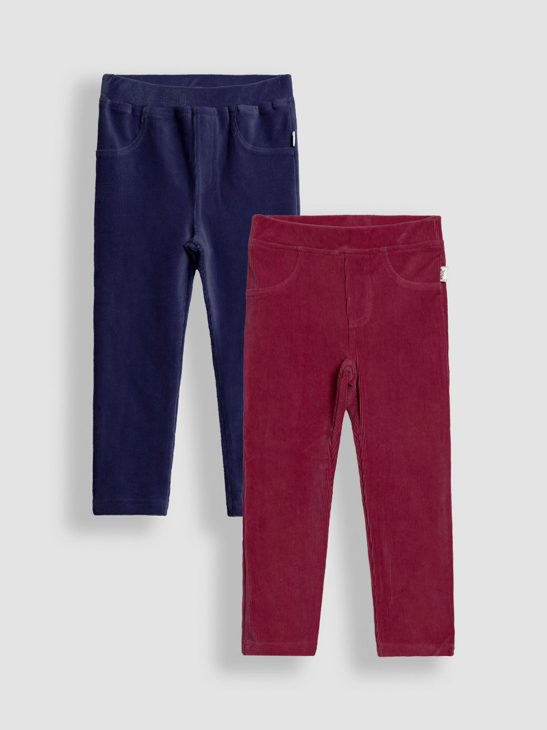 Bessenroze - JoJo Maman Bébé - Set van 2 jersey jeggings van corduroy