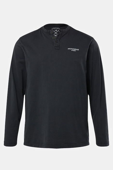 Henley, Langarm, Vintage Look, Doppel-Ausschnitt mit Knopfleiste, Tall