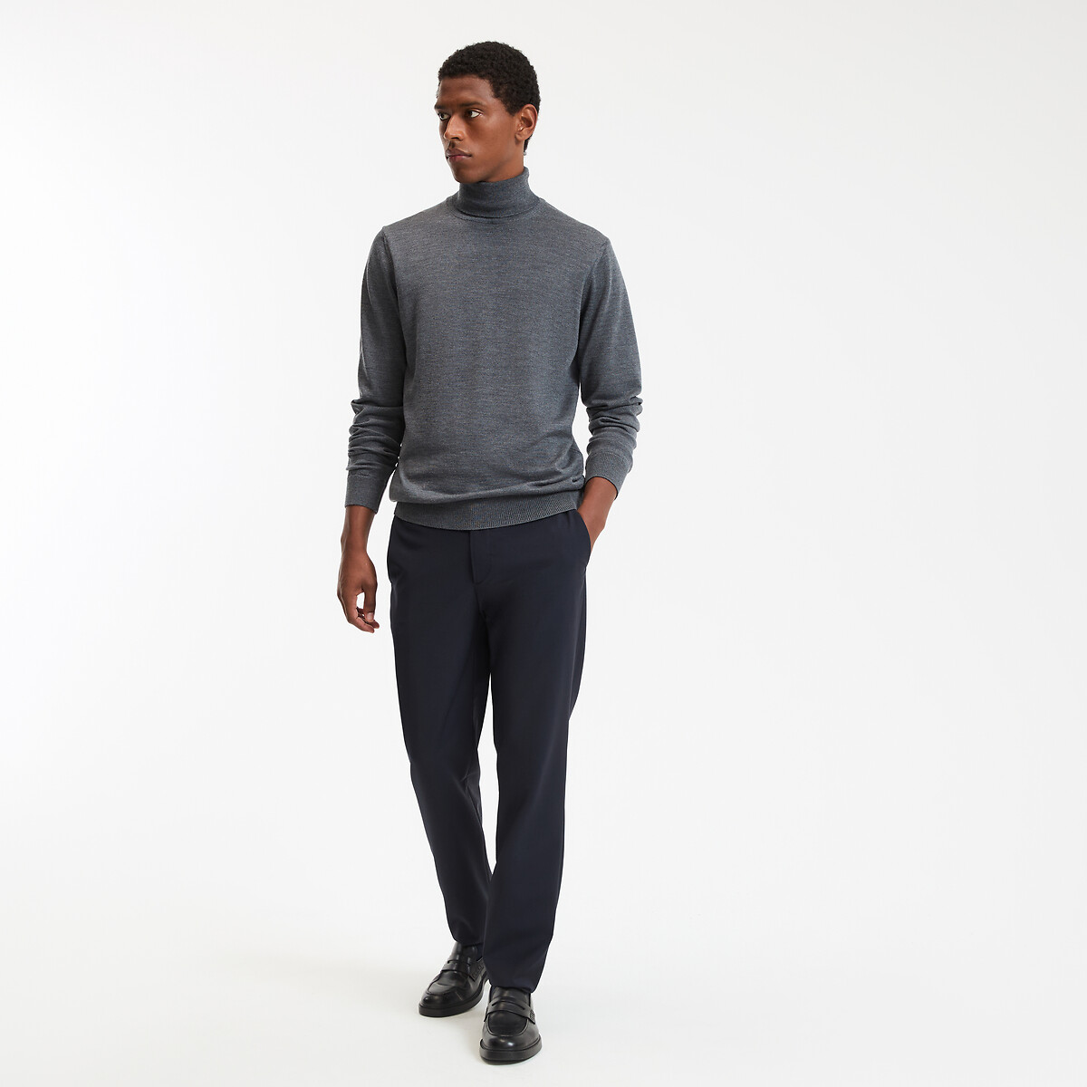 COLEÇÕES LA REDOUTE<br>Suéter de gola alta em lã merino, fabricado na Europa