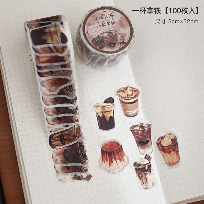 DUGA - Bakkerij / Koffie / Paddenstoel / Blad / Vlinder / Bloemen Masking Tape / Set