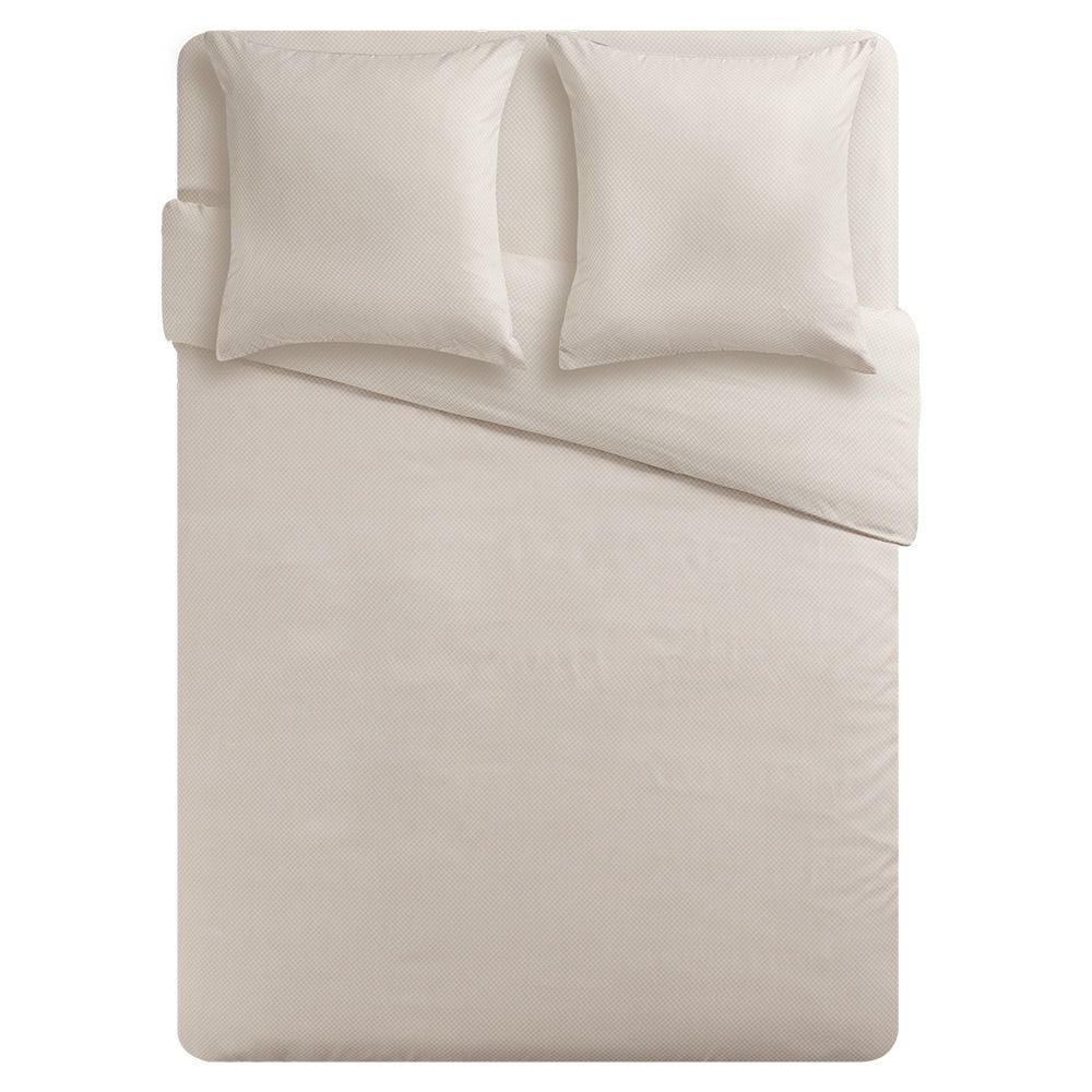 Housse de couette beige blanc 220x240 cm  imprimé croix