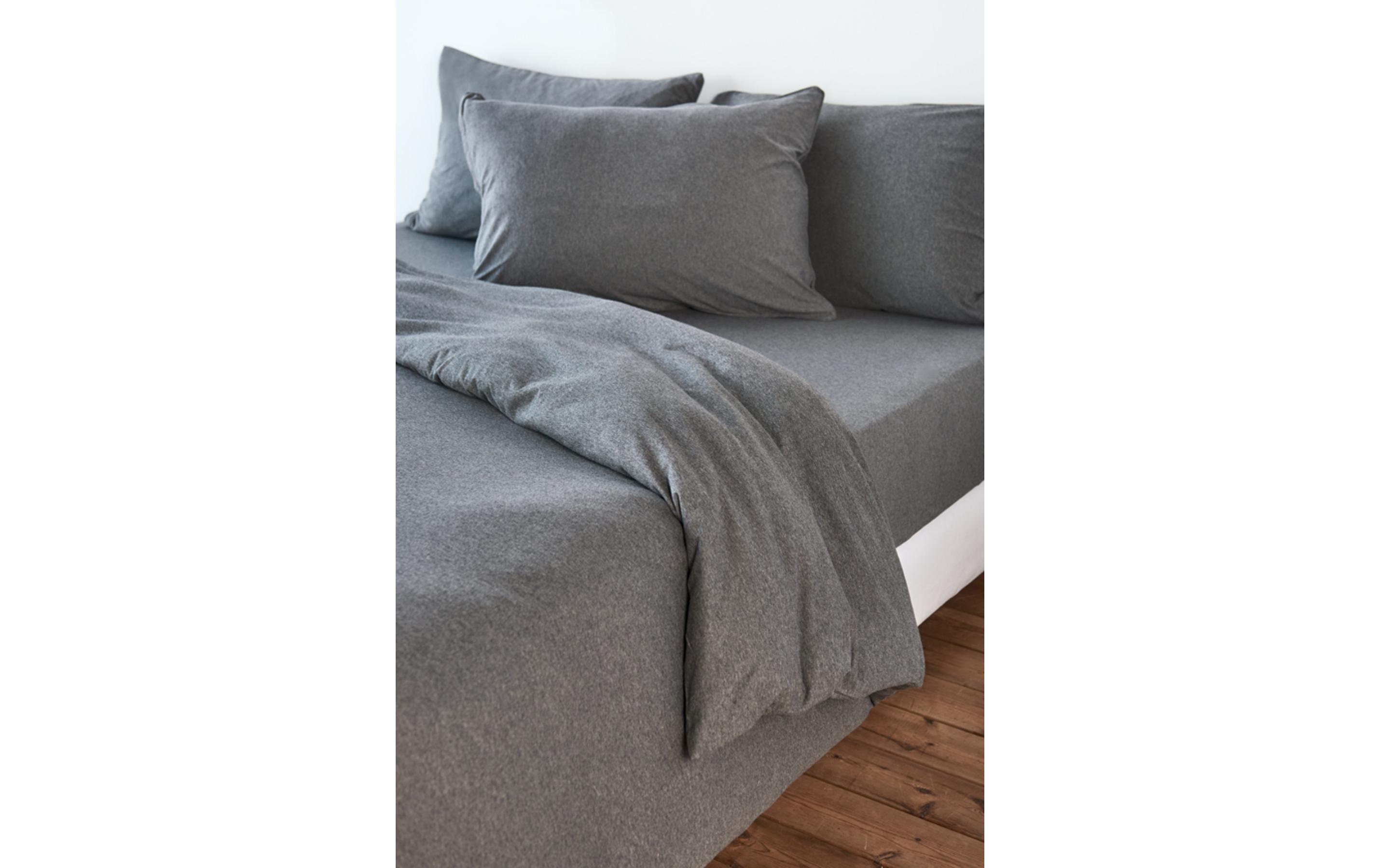 Bettwäsche-Set, 160 x 210 + 50 x 70 cm, Melange/AnthrazitBettwäschegarnitur aus 100% Baumwolle