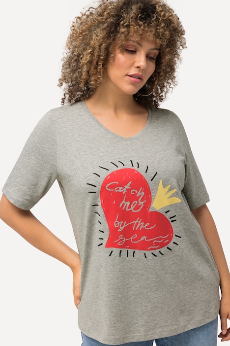 T-Shirt, Herz, V-Ausschnitt, Classic, Halbarm