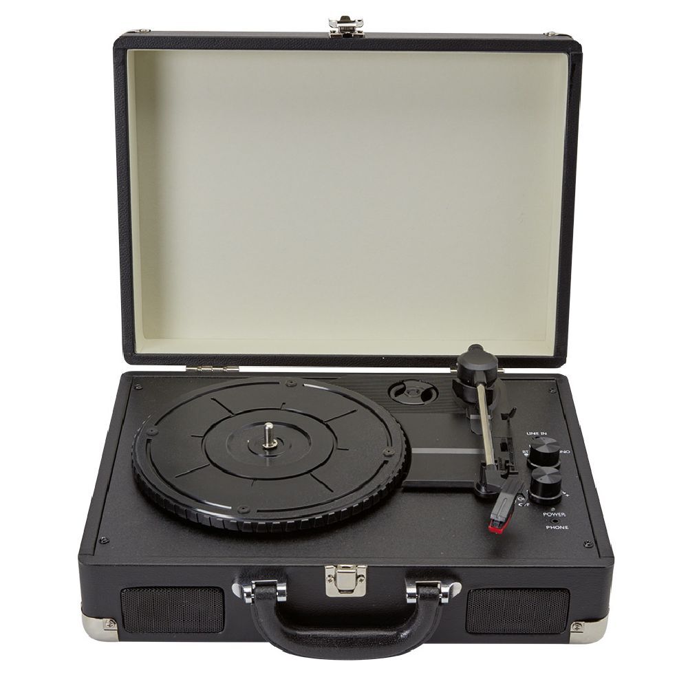 Tourne disque en plastique noir