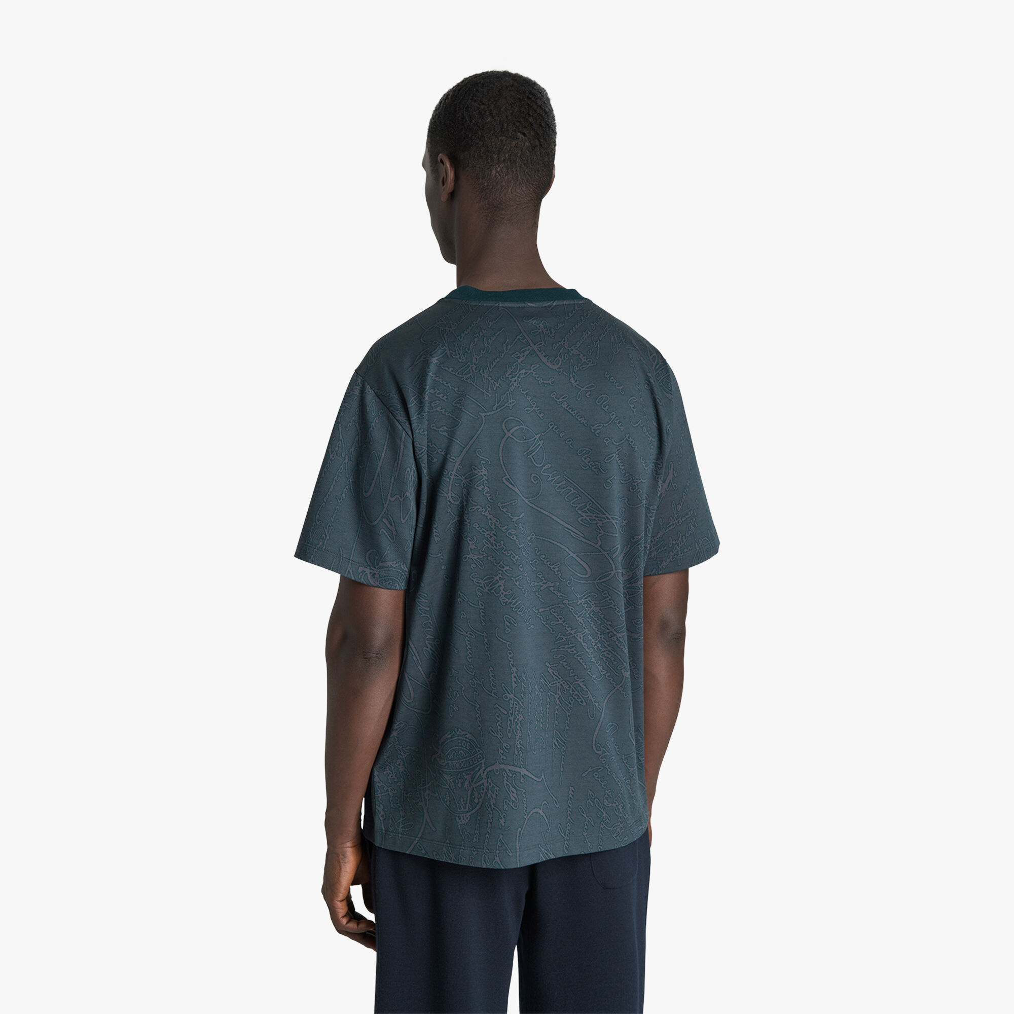 T-Shirt En Jacquard Scritto All-Over
