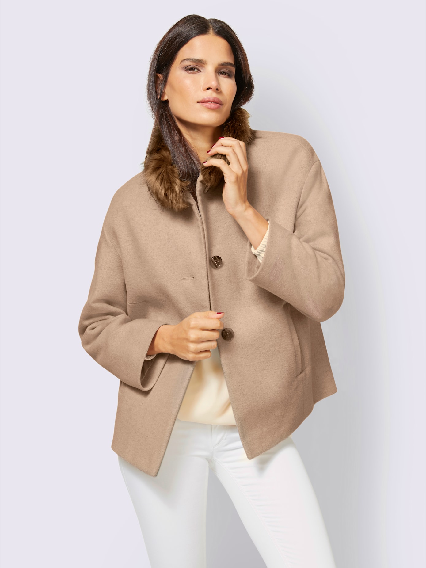 Veste imitation fourrure moelleuse