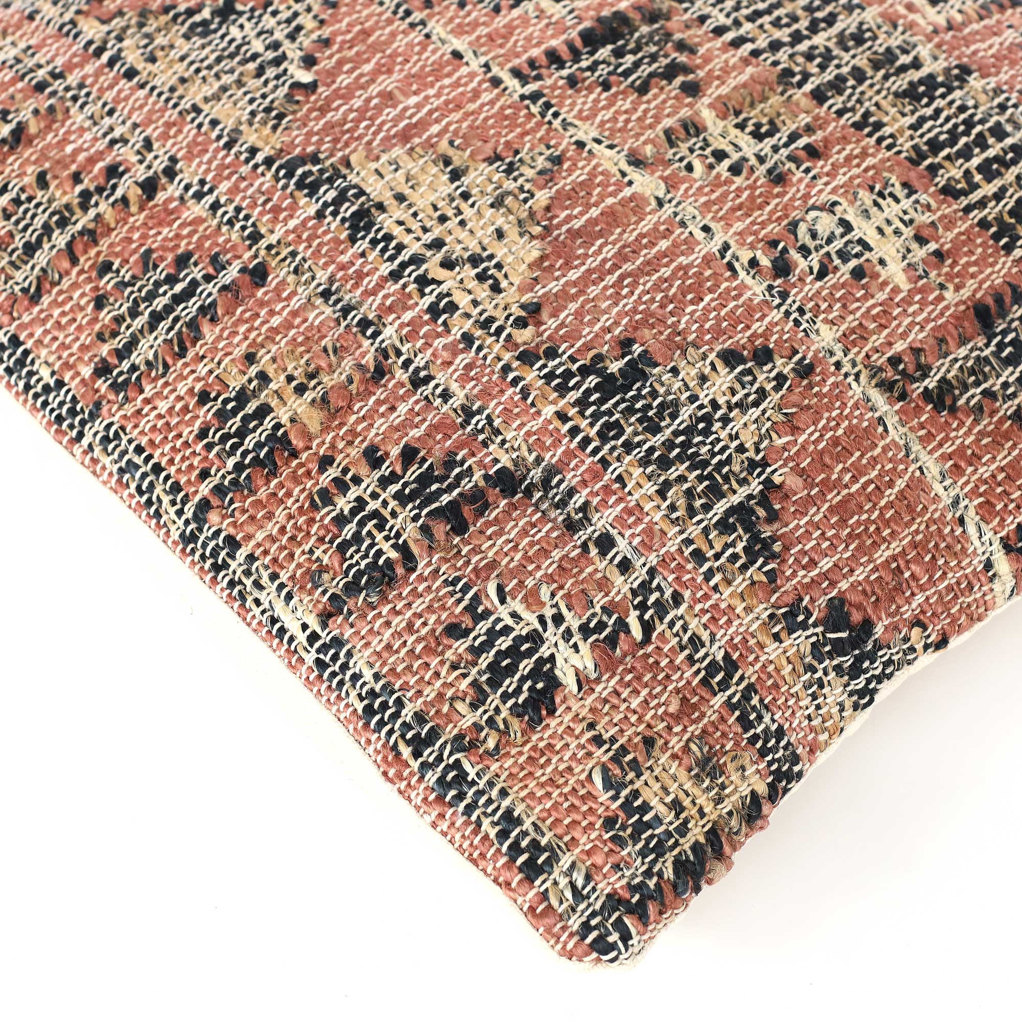 Kissen 'Kilim' schwarz-rot, aus Jute, B 60 cm, H 60 cm von fischer's lagerhaus