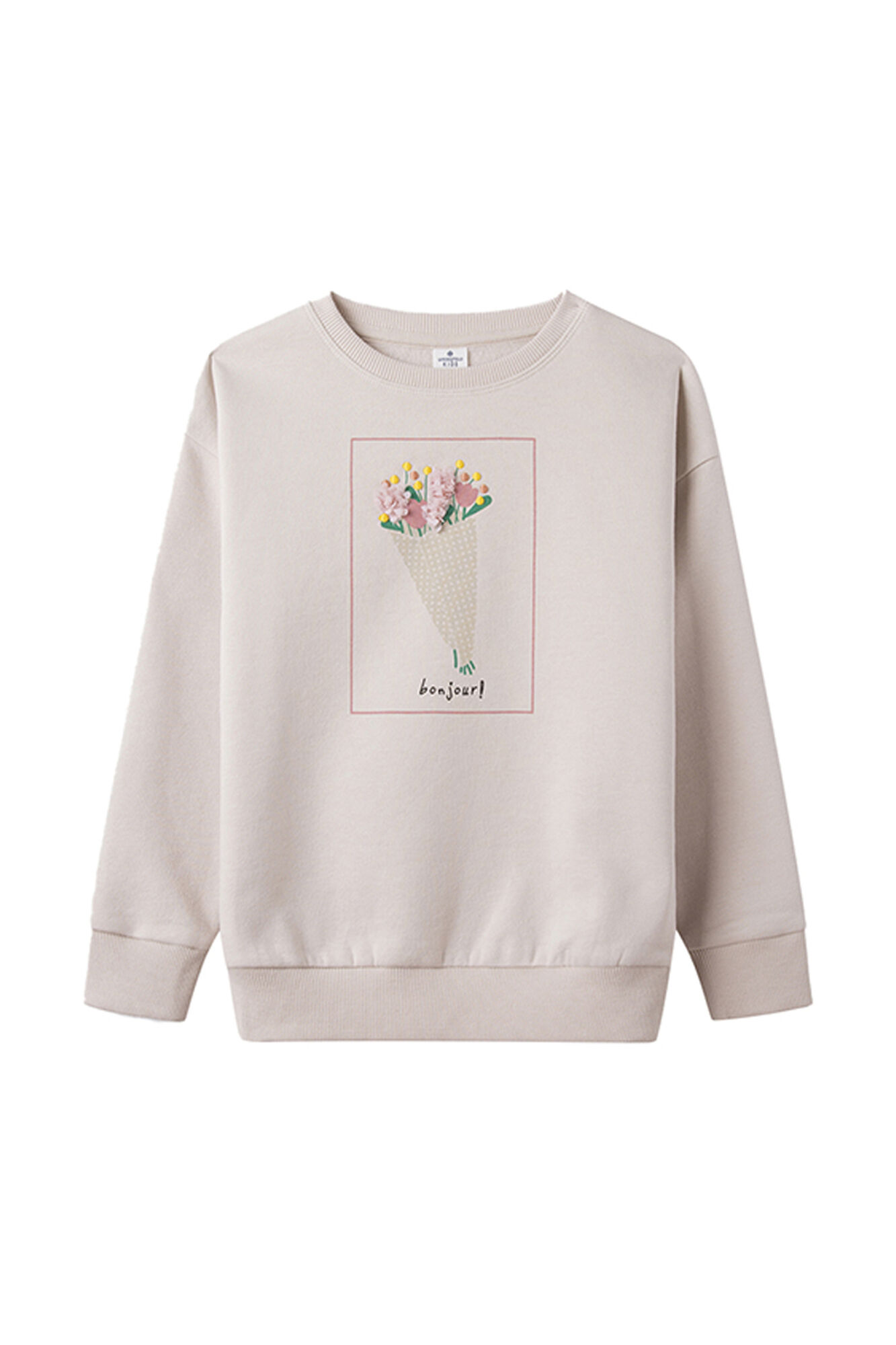 Moletom infantil com buquê de flores
