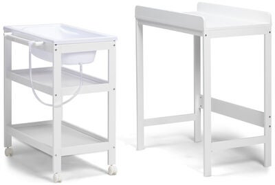JLY Dream Stellebord med Uttrekkbar Badebalje, White
