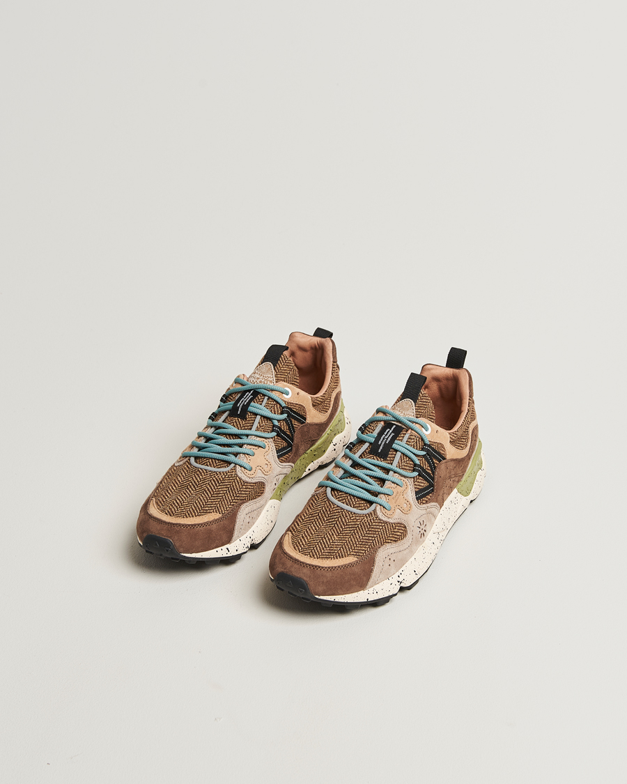Flower Mountain Yamano 3 Suede/Tweed Wool Sneaker Brown