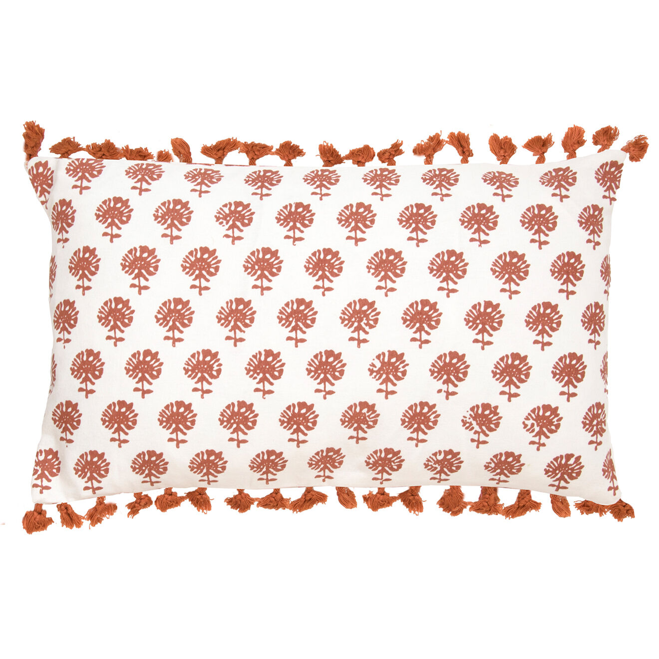 Febronie Housse de coussin Poesy brique - 50x30 cm