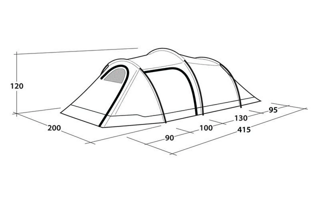 Outwell Earth 3 Plus Tunnelzelt dunkelgrün 3 Personen
