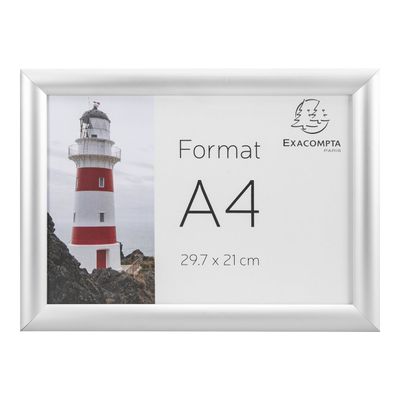 Exacompta Office cadre - Cadre mural clipsable pour A4 - aluminium/cristal