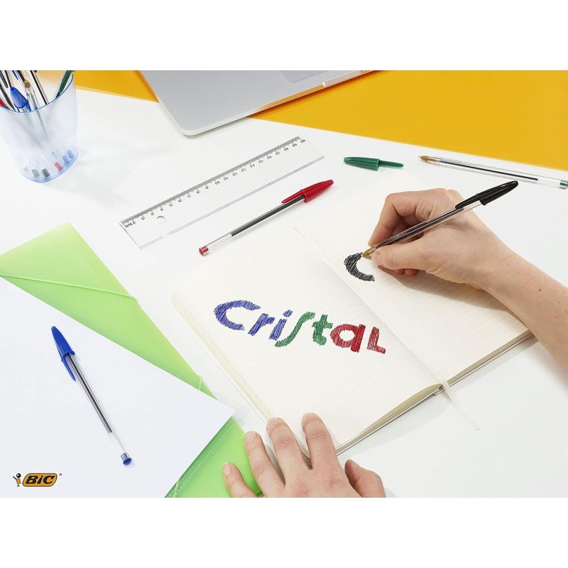 Stylo bille Bic Cristal Original à capuchon pointe 1 mm - écriture moyenne