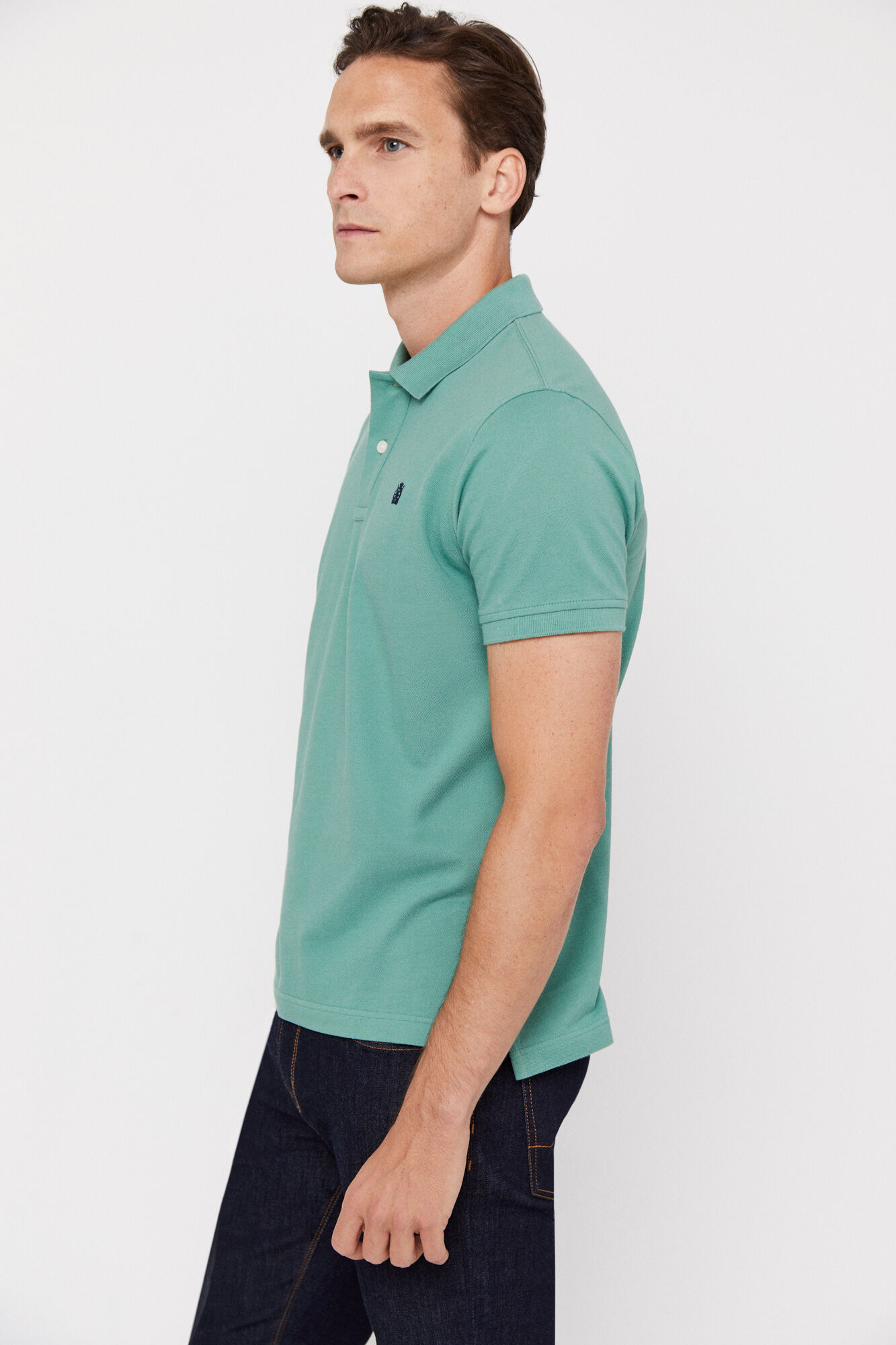 Polo piqué com logo - Verde