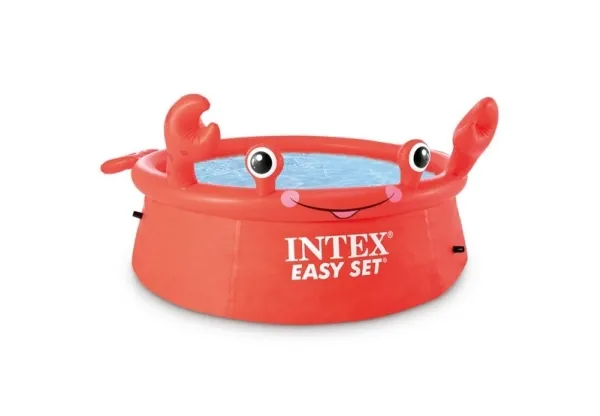 Intex Happy Crab Easy Set Pool, 880 L, Oppustelig pool, Rød, 3,75 kg