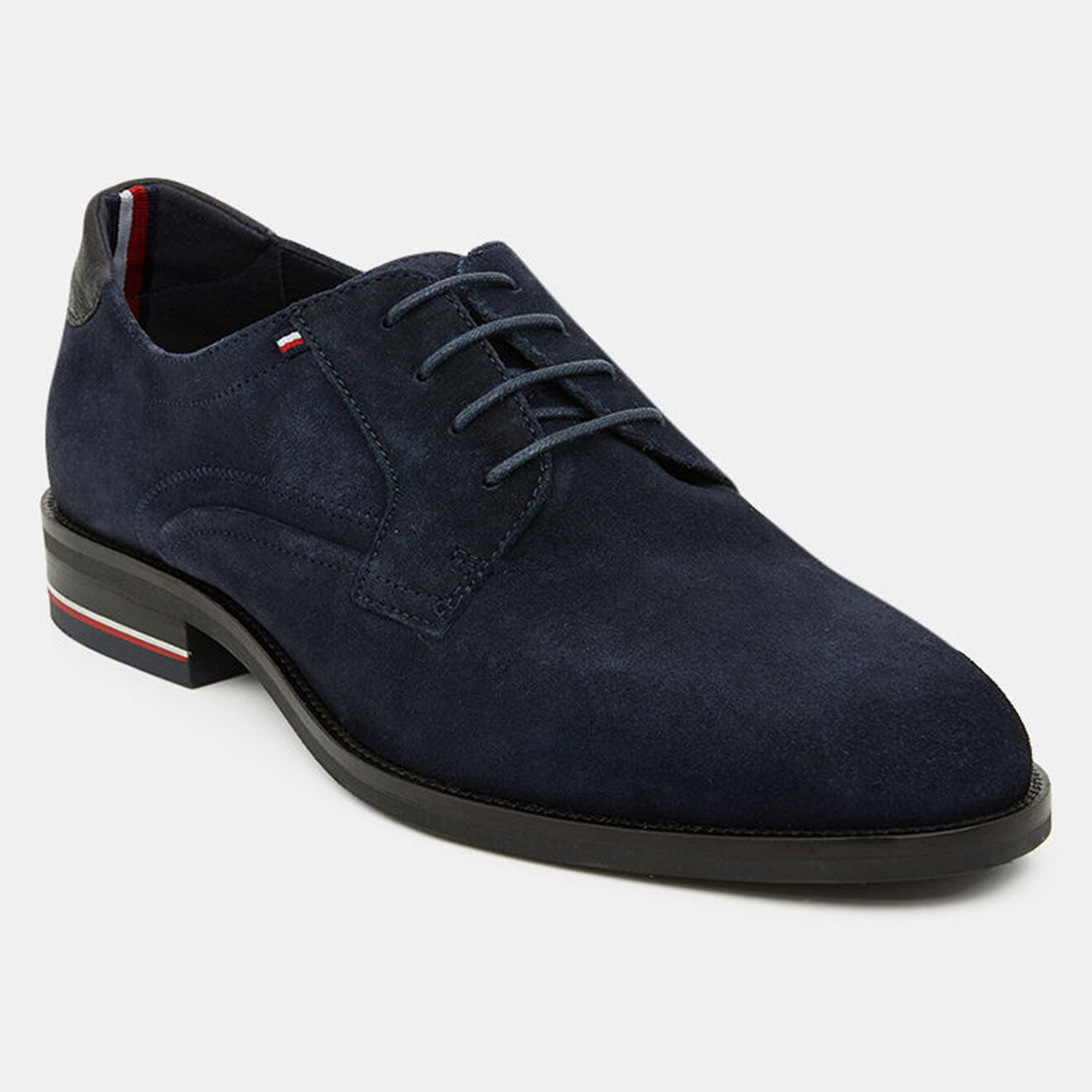 Tommy Hilfiger Derbies en Velours de Cuir Signature bleu marine