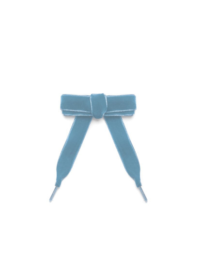 Children's Velvet Shoelaces Blue