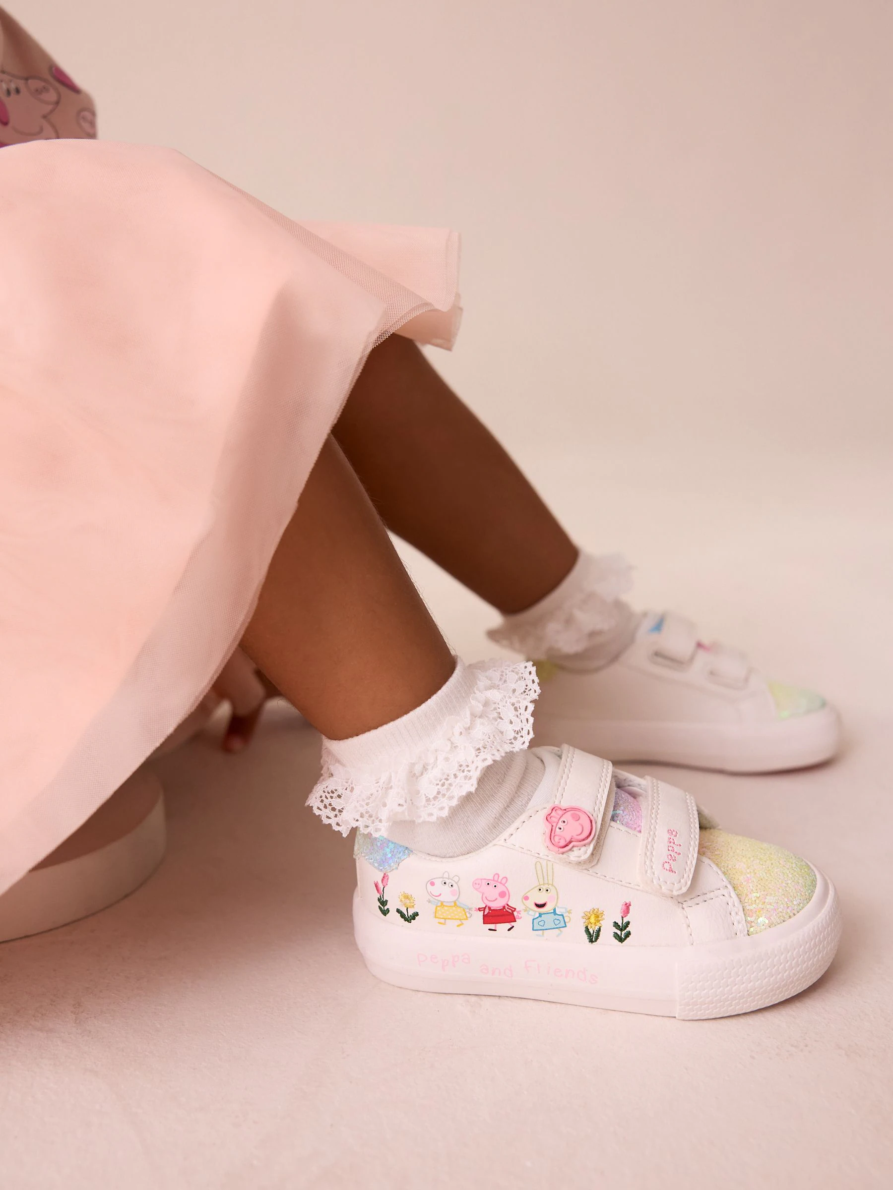 Wit - Peppa Pig Chunky Trainers with Touch Fastening