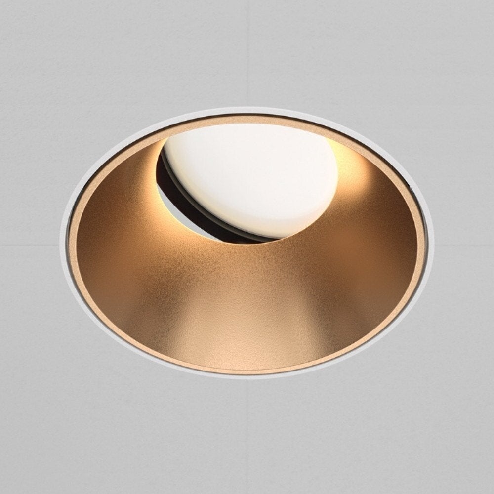Share inbouwspot in mat goud en wit GU10 102mm