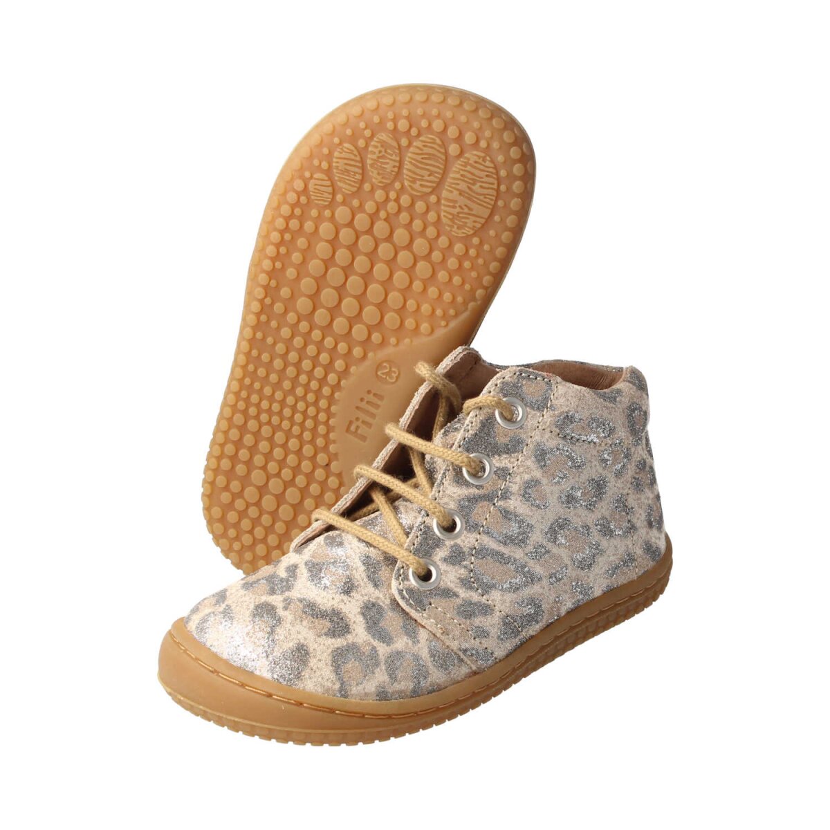 WL3211-33 glitter ecru LEO velours leather laces Weite/W