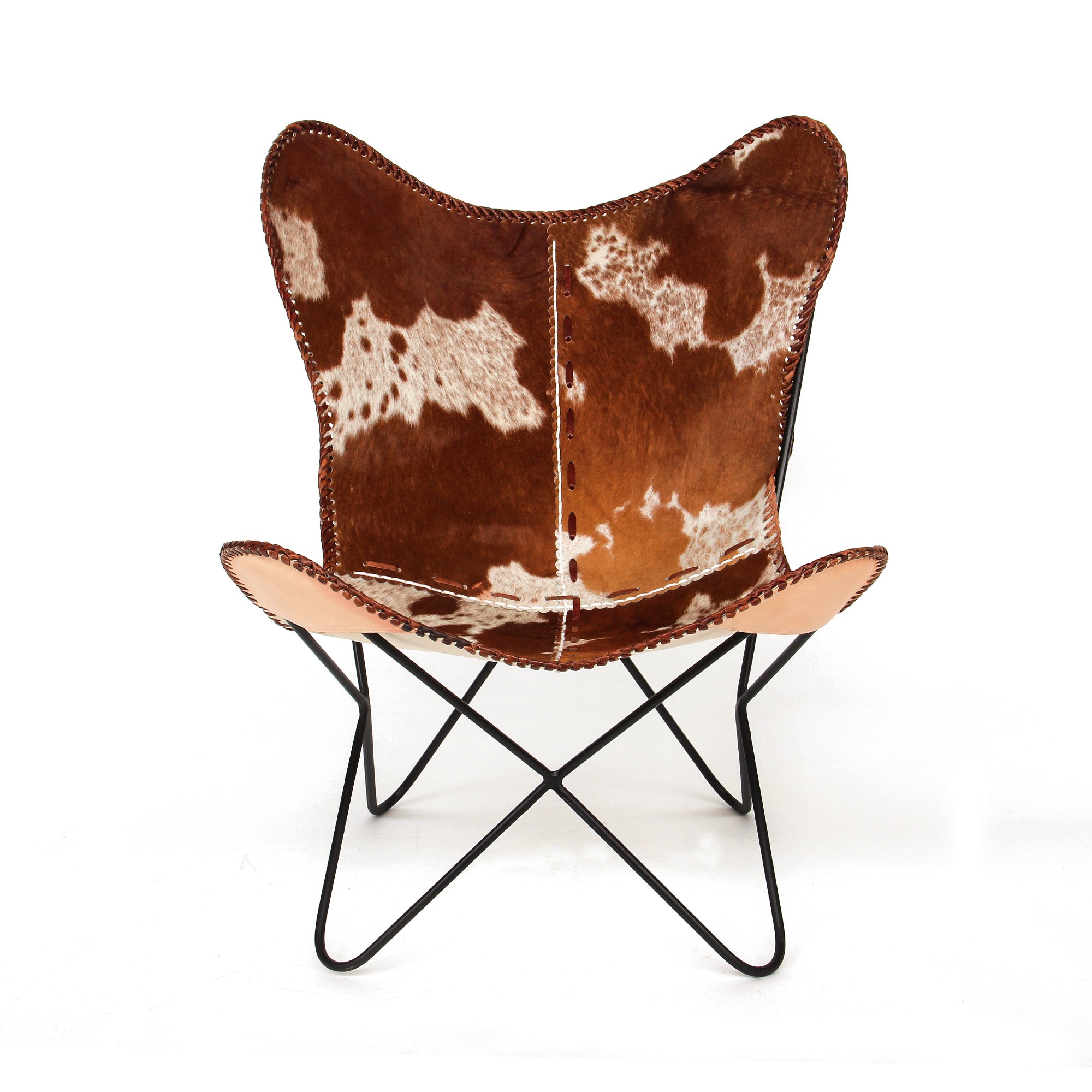 Lounger 'Mark', braun-weiß, T 70 cm, B 76 cm, H 92 cm von fischer's lagerhaus