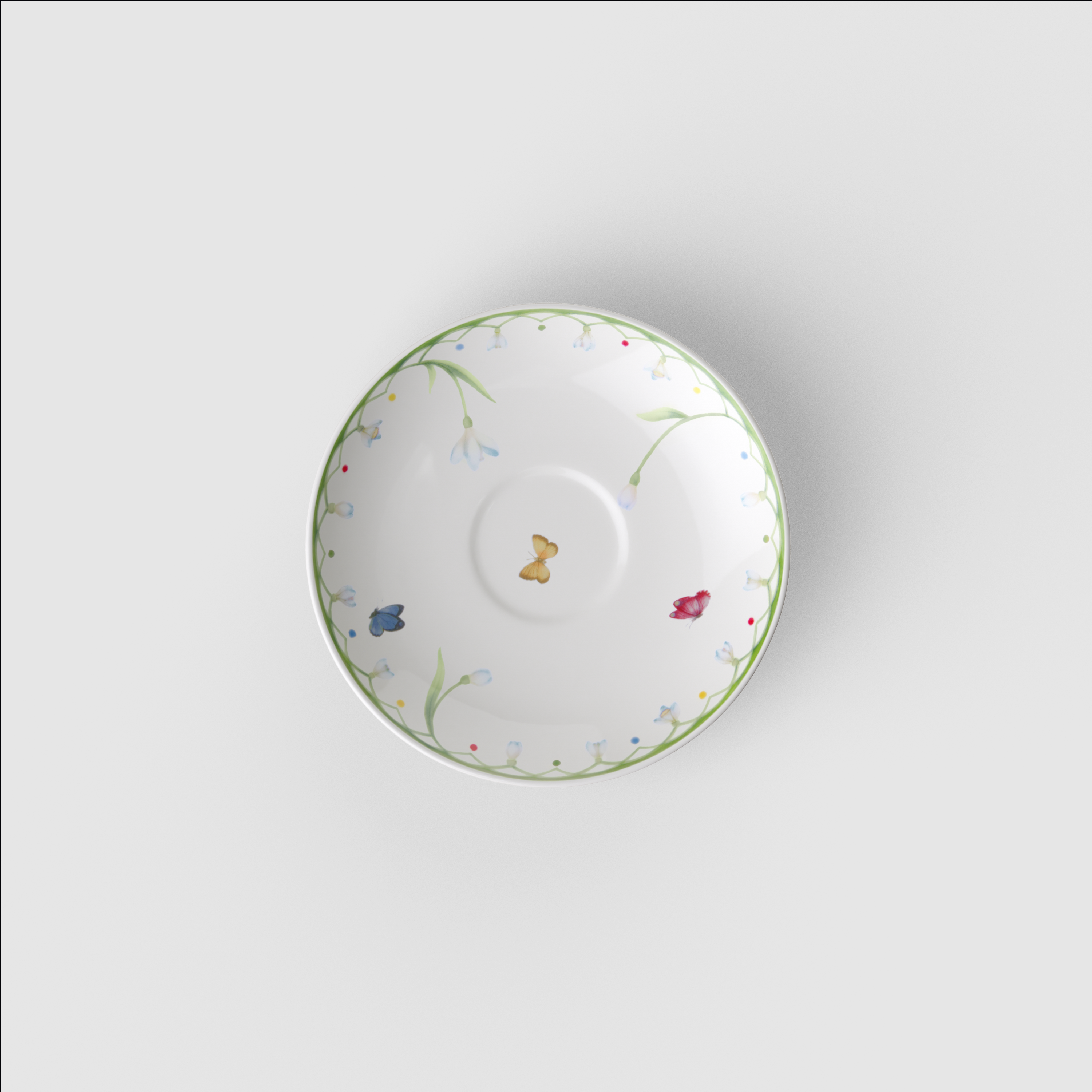 Colourful Spring Espresso cup saucer Green, 4.7'', Premium Porcelain