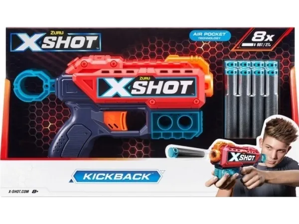 X-Shot Excel Kickback Foam Dart Blaster (8 Darts)