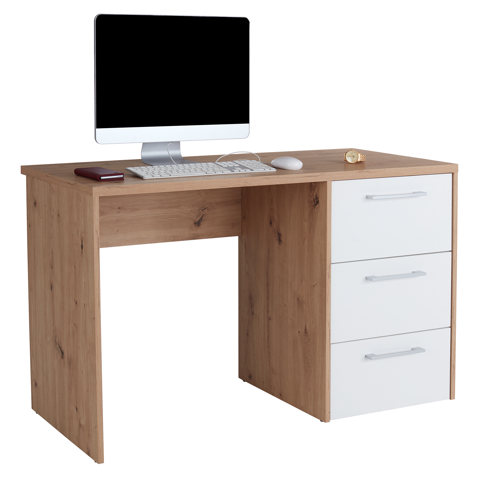 Schreibtisch - Artisan Eiche-alpinweiß - 123 cm