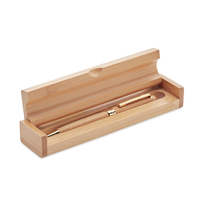 GiftRetail MO9912 - ETNA Stylo bille coffret bambou