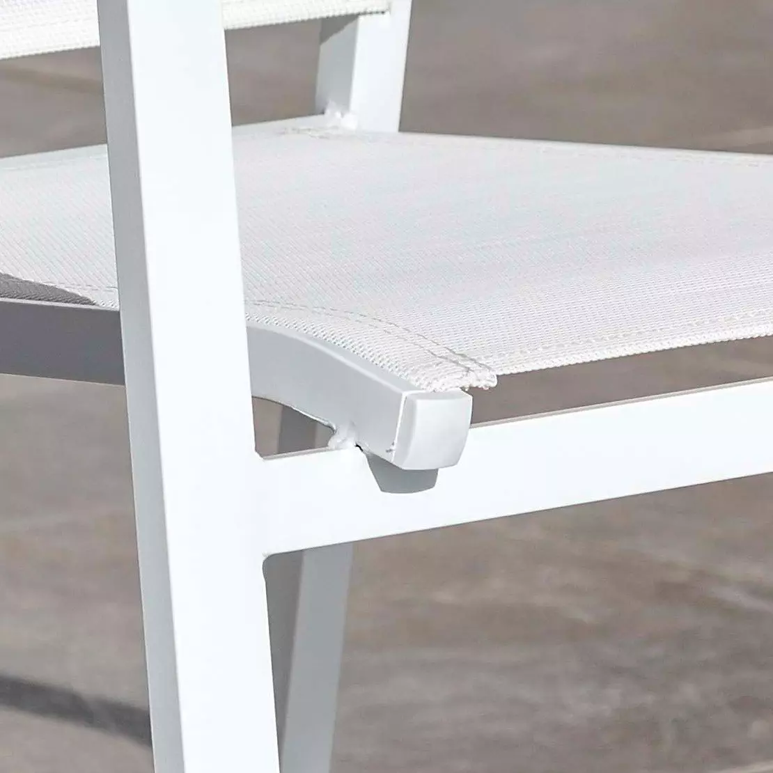 Fauteuil de jardin dossier haut aluminium empilable Murano Blanc