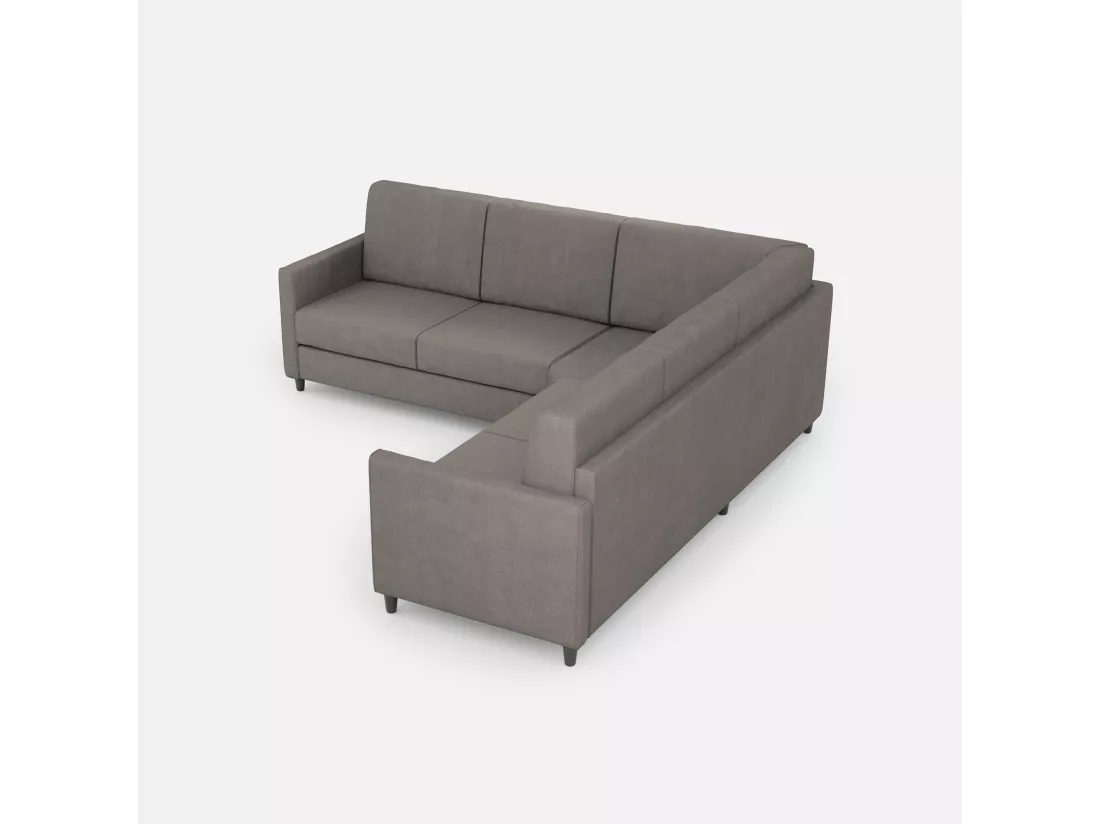 Canapé d'angle moderne italien tissu gris Korane - 5 tailles-Taille 241x241 cm