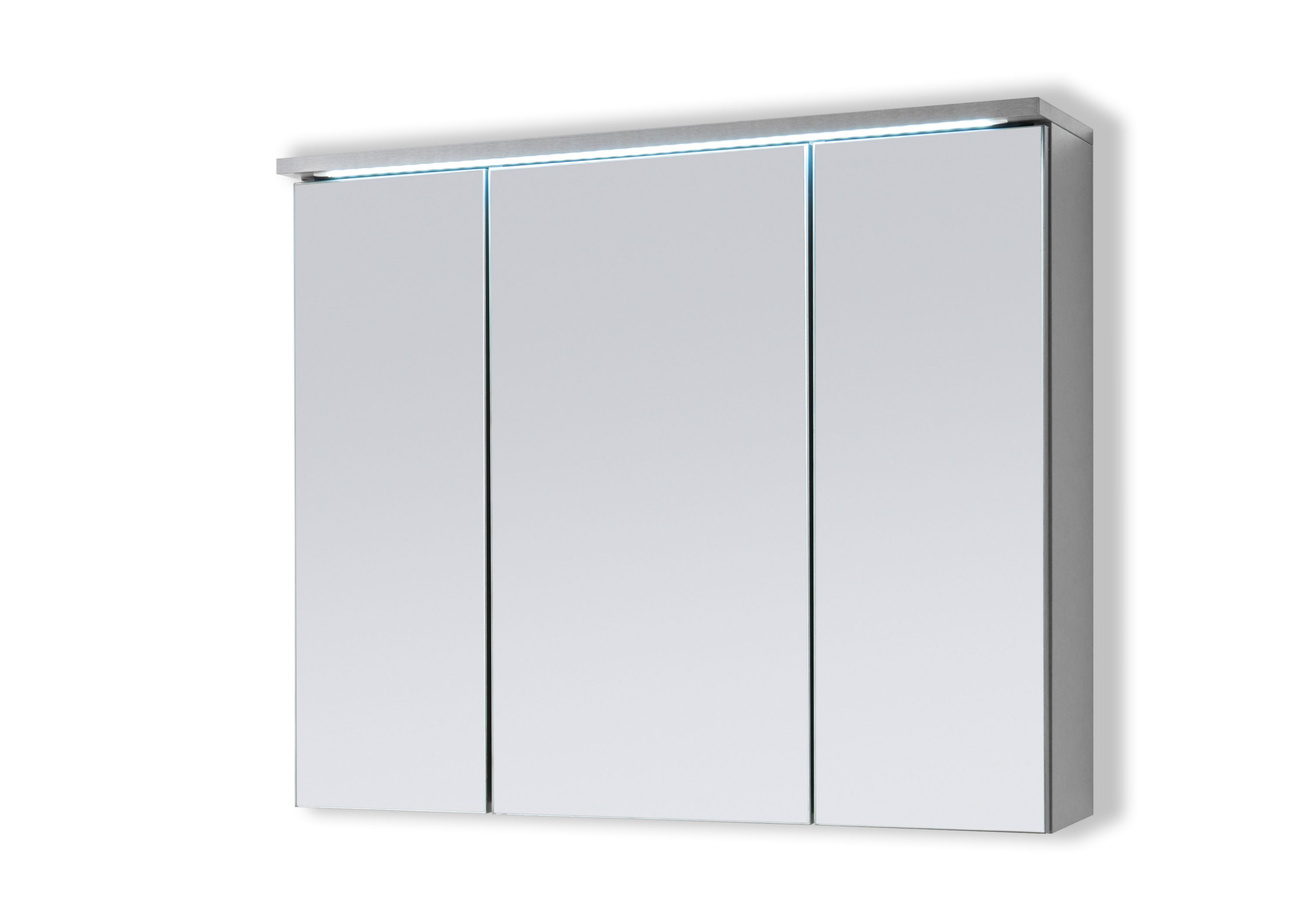 Badmöbel Spiegelschrank DUO 80 mit LED Beleuchtung Grau