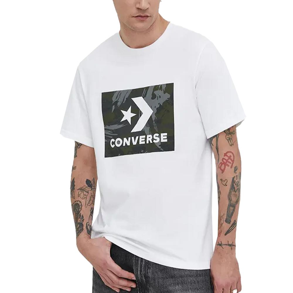 Converse T-shirt Blanc Homme Converse Chevron
