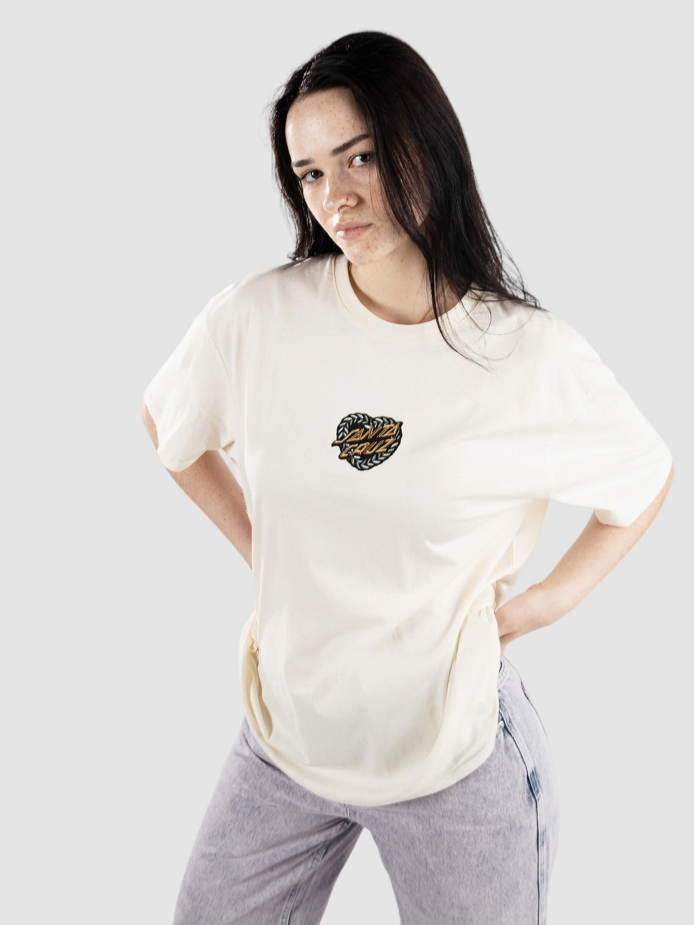 Santa Cruz BT Heart Wreath Mini Front T-Shirt off white