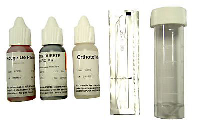Kit d'analyses d'eau TH, PH, Nitrate, Chlore
