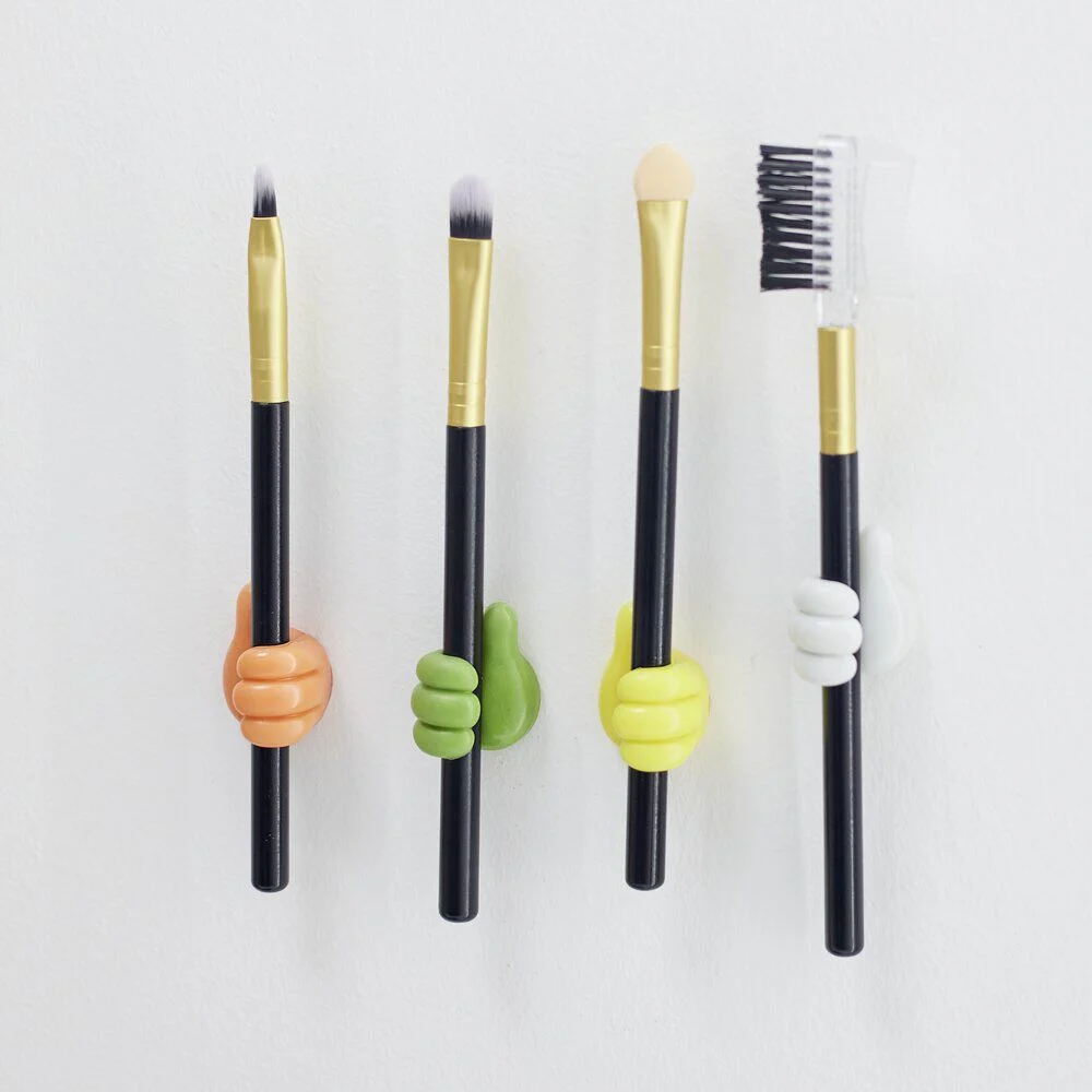 Lot de 10 crochets adhésifs forme main multicolore