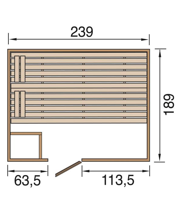 Weka Sauna Valida mit Glastür