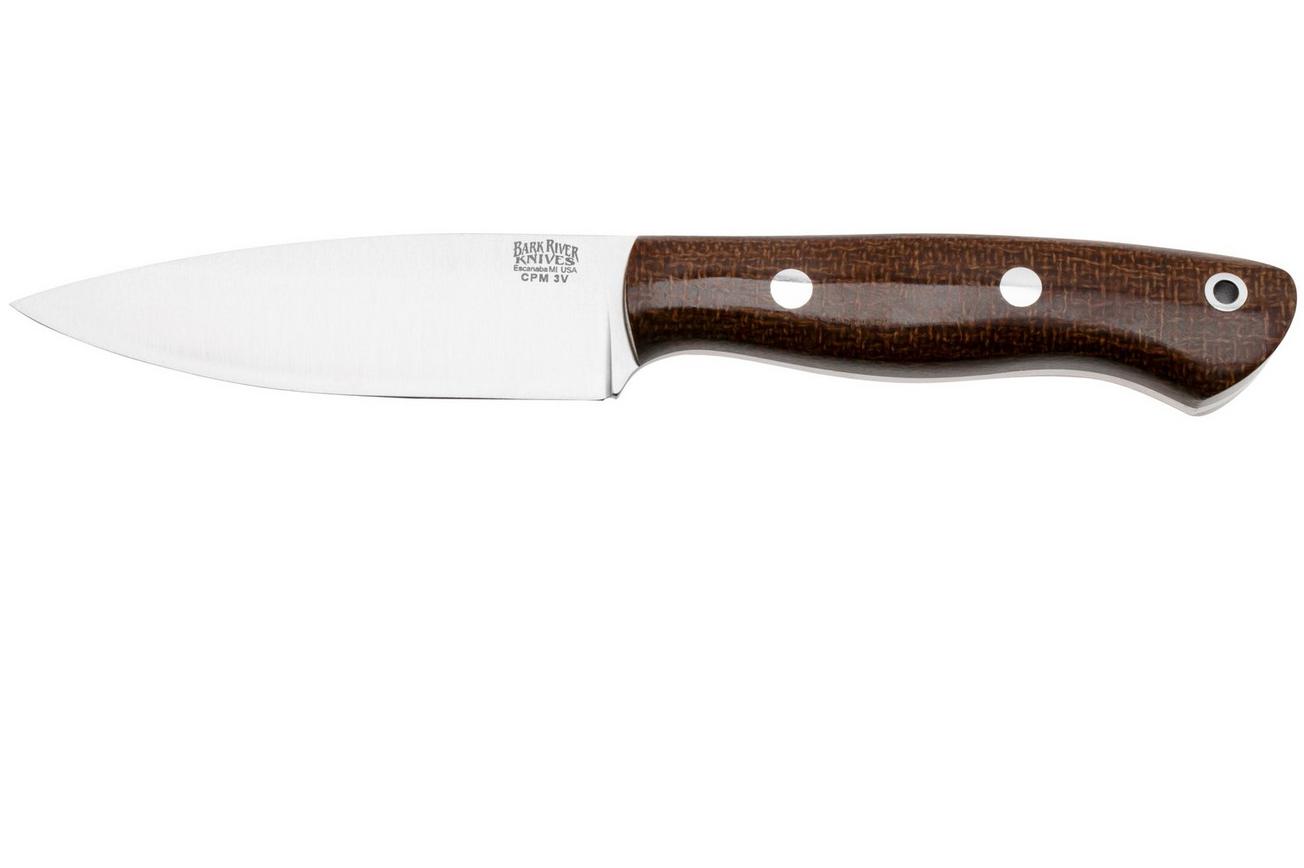 Bark River Mini Aurora CPM 3V, Tan Burlap Micarta, bushcraftmes