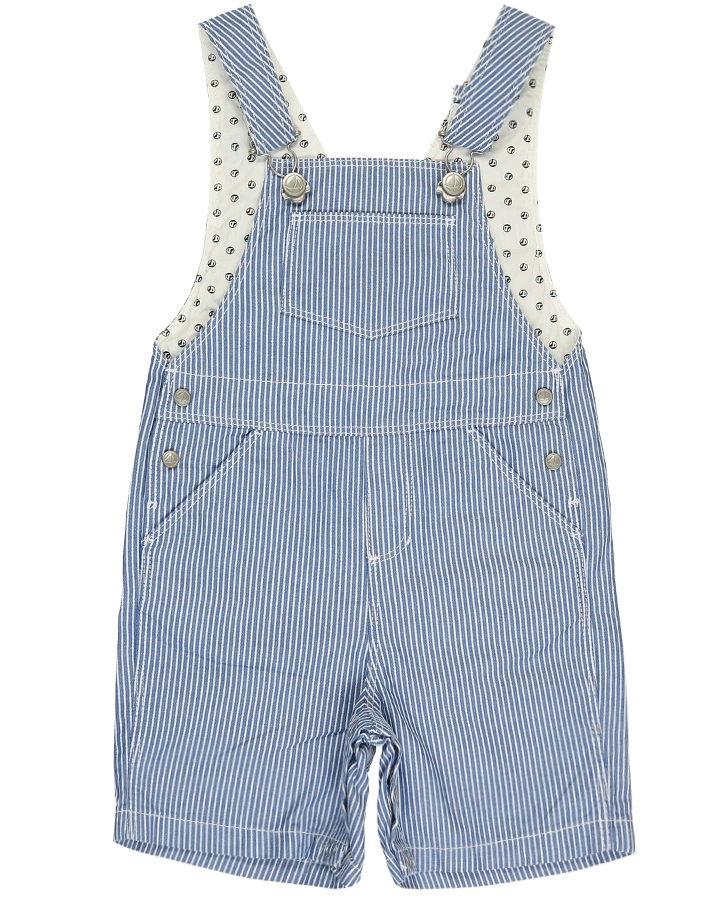Jeans-Latzshorts BABY BOYS gestreift in blau