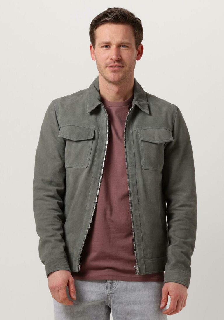 GOOSECRAFT grijze goosecraft leren jas gc porter jacket