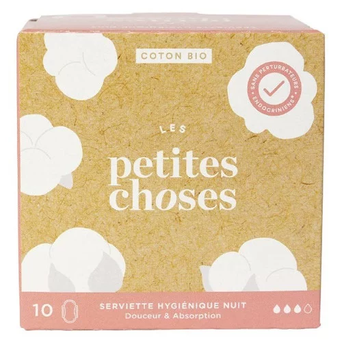 Serviettes Hygiéniques Nuit Coton Bio Les Petites Choses - 10 Unités