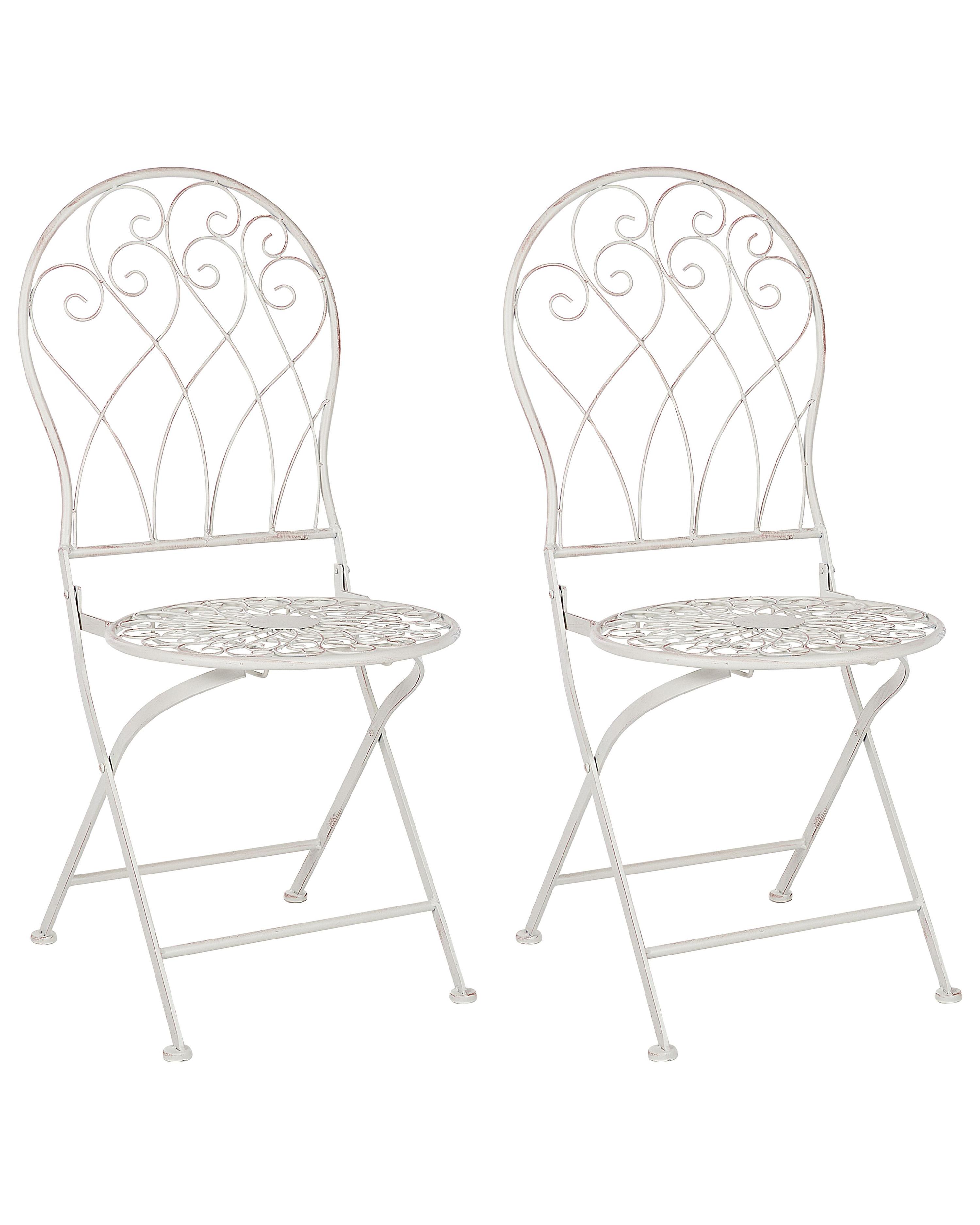 Set van 2 tuinstoelen STIFFE Metaal Wit