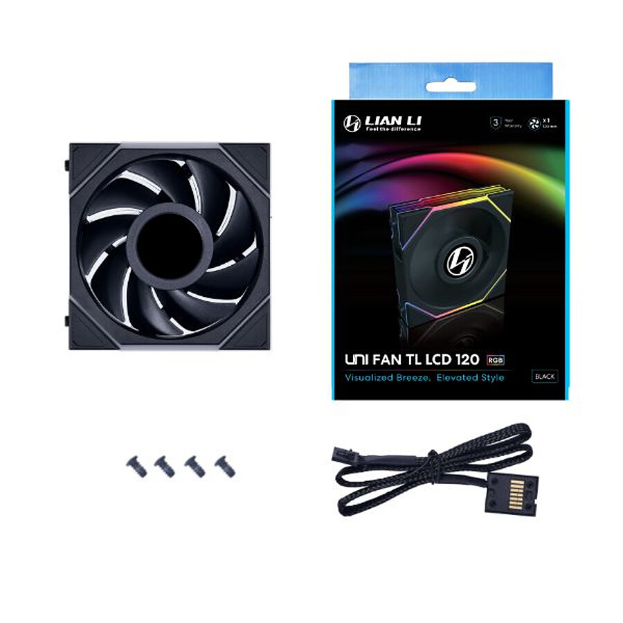Lian Li Uni Fan TL120 LCD - Noir