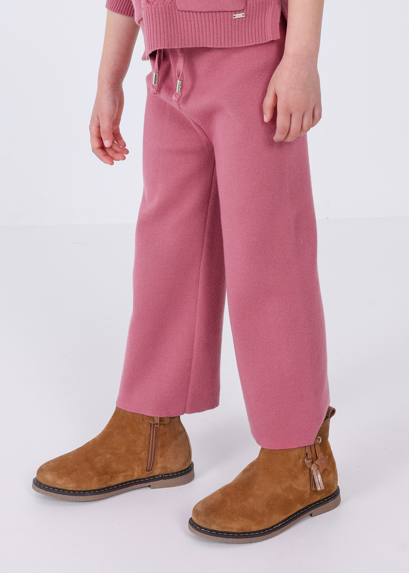 Conjunto de tricô de duas peças para meninas
